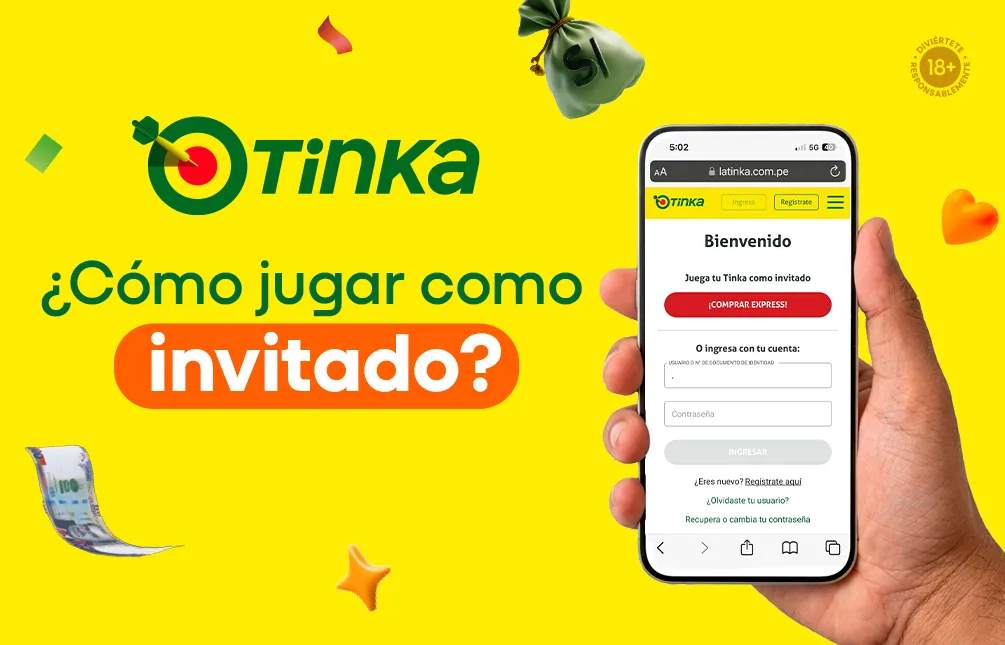 Portada del blog sobre jugar en calidad de invitado, con una mano que sostiene un teléfono con una pantalla de bienvenida
