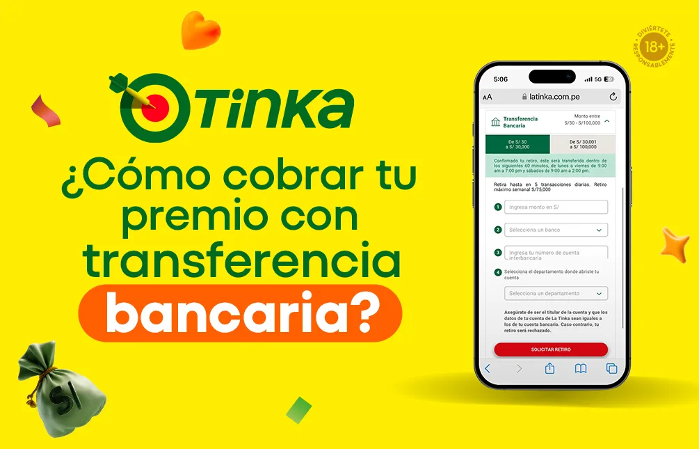 Portada del blog sobre cobrar un premio mediante transferencia bancaria, con un teléfono que muestra una lista de pasos numerados